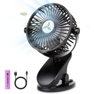 BRIGENIUS Battery Operated Clip-On Stroller Fan