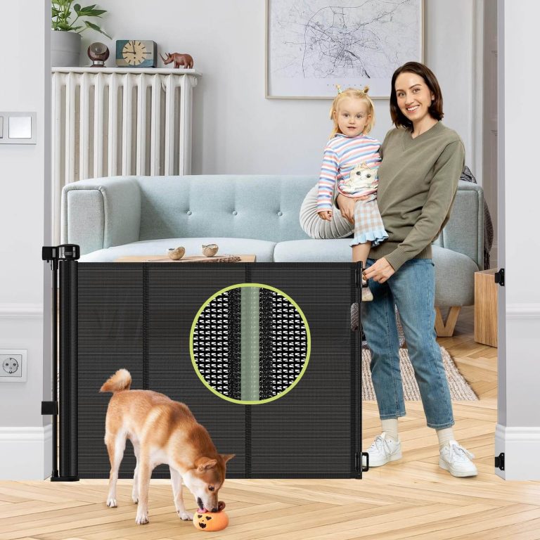 HEELALBABY Tall Retractable Mesh Baby Gate